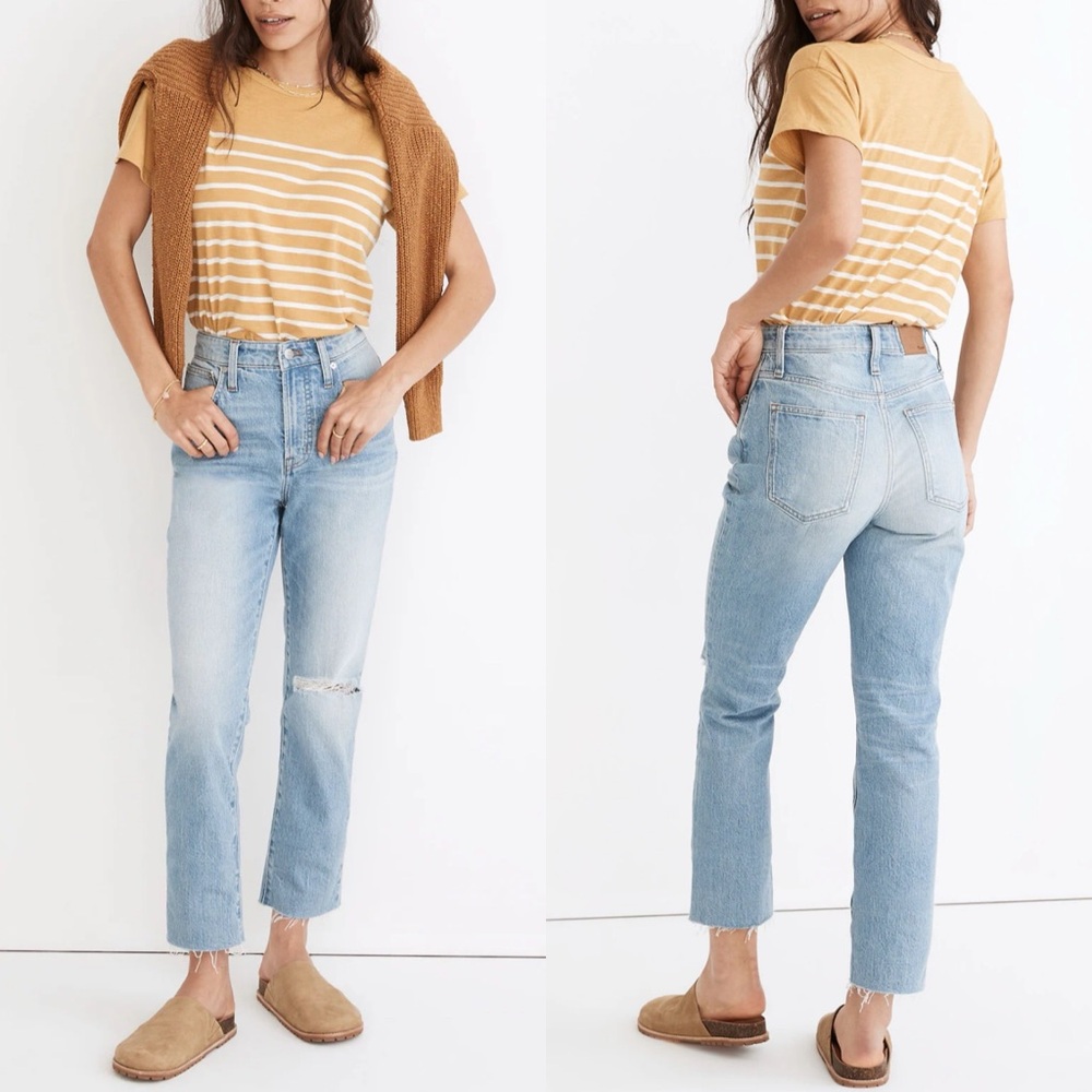 Madewell The Curvy Perfect Vintage Jean in Coney Wash: Destroyed Edition Size 25